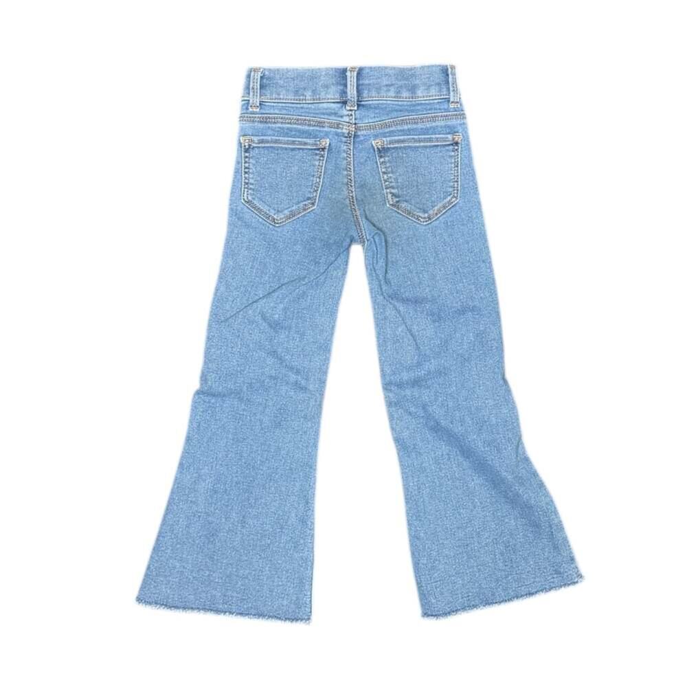 Wonder Nation Girls XS (4-5) High-Rise Flare Jeggings with Frayed Hem - Picture 2 of 2